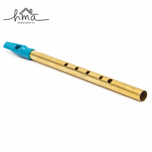 Flûte irlandaise artisanale en laiton, flûte à bec traditionnelle, instrument à vent en métal avec embouchure bleu ciel pour débutants - Product Image 6