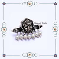 Cincin Kuningan Berlapis Oksida Gaya Navratri Dewa Hindu Model Jagdamba, Tradisional, Dapat Diatur, Hadiah Pernikahan untuk Wanita, Cocok untuk Halloween
