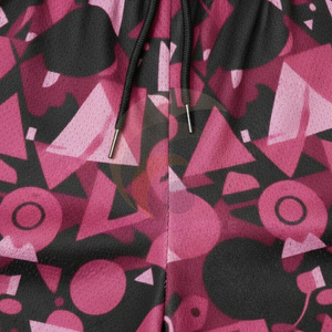 Men's Black Gym Shorts Elastic Waist Double <b>Layer</b> 100% Polyester Sublimation Plain Street Wear Sets and Sports Short - Product Image 5