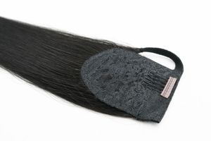 Cola de Caballo de 24 Pulgadas, Color Negro Natural, Calidad Super Double Drawn, Textura de Cabello Liso - Product Image 4