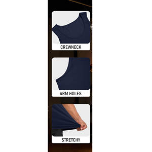 Débardeur personnalisé pour homme, grande taille, vêtements de sport, coton/polyester, respirant, tricoté, sans manches, pour la course à pied et la gym. - Product Image 3