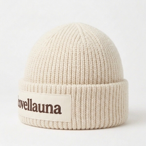 Custom Knit Beanie <b>Hat</b> Ribbed Cuffed Winter Cap Soft Warm OEM Private Label Woven Patch Unisex Outdoor Headwear Beanie - Product Image 2