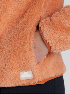 Sudadera con capucha de cuello alto para mujer, elegante, color gris jaspeado, 100% algodón, forro polar, de lujo, lisa. - Product Image 4