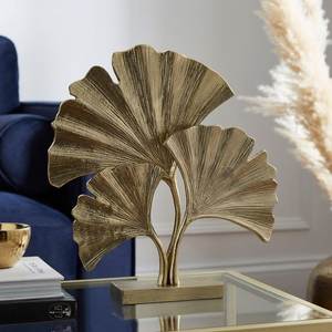 Escultura de Hoja Metálica Plateada con Base Redonda de Mármol, Decoración Botánica Contemporánea para Mesa, Adorno de Hoja Vintage Hecho a Mano - Product Image 4