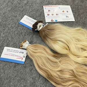 Extensions de cheveux naturels ondulés à pointe plate mini, 100 % cheveux humains vietnamiens, couleurs blondes, fournisseur de premier plan - Product Image 2