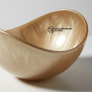 ชามเสิร์ฟทรงโค้งสีทองทันสมัย – ชามผลไม้และสลัดดีไซน์ไม่สมมาตรสุดหรูสำหรับโต๊ะอาหาร ห้องครัว และบ้านหรู - Product Image 3