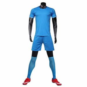 Ensembles d'uniformes de football hautement élastiques pour équipe, manches courtes, grandes tailles, légers, ajustement réglable, équipement de football professionnel - Product Image 1