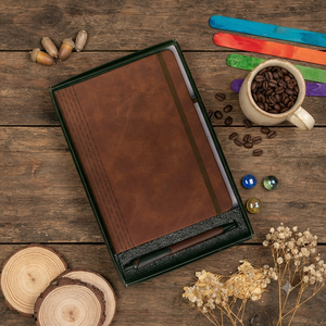Aurelux Premium Case Bound Valvet PU Leather Diary Gift <b>Set</b> with Pen Loop & Elastic Closure-Corporate Gift for Journaling - Product Image 6