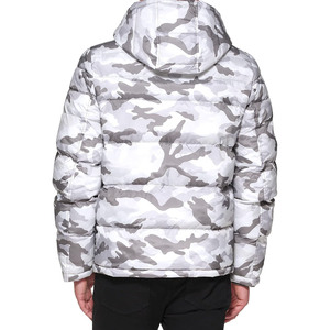 Veste d'hiver à capuche pour homme, imprimé camouflage, coupe-vent, vêtements d'extérieur décontractés, fermeture éclair, rembourrage épais en polyester - Product Image 3