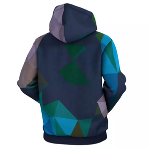 Sudadera con Capucha para Hombre, Estampado Geométrico, Corte Regular, Informal, para Otoño, Impresión por Sublimación, Tejido de Punto 100% Poliéster - Product Image 2