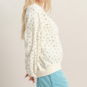 Sudadera de Manga Larga Extra Grande para Mujer con Logotipo Personalizado, Sudadera con Cuello Redondo y Estampado Floral, Fabricante de Sudaderas - Product Image 4