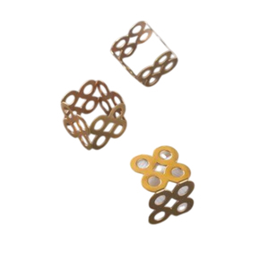 Lot de porte-serviettes ronds en laiton plaqué or, poli, pour hôtels, mariages, banquets et restaurants - Product Image 2
