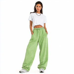 Pantalon de survêtement ample pour femme, coupe large, délavé à l'acide, tricoté, style baggy, pour pyjama, vente en gros, fabrication de vêtements, effet délavé à la pierre - Product Image 6