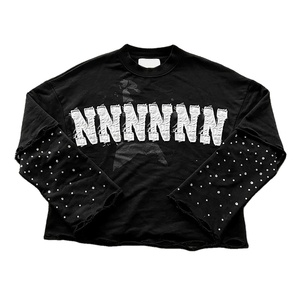 Nueva llegada de encargo de alta calidad de gran tamaño de doble capa O cuello de peso pesado precio al por mayor Camiseta de manga larga para los hombres - Product Image 3