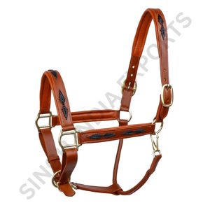 Cabestro de Cuero Genuino Trenzado para Caballo, Ajustable y Acolchado, con Herrajes de Latón Premium, para Equitación - Product Image 2