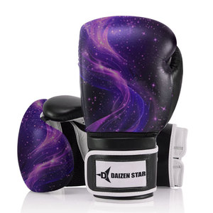 Gants de boxe Daizen Star, violet et vert, en PU, fermeture à lacets, respirants, avec poignets lacés, pour adultes - Product Image 6