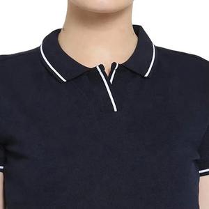 Polo de travail pour femme noir très demandé, tissu durable et respirant, broderie personnalisée, fournisseur en gros - Product Image 5
