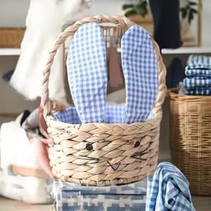 Cesta de jacinto de agua con forma de conejo y asa, hecha a mano, para almacenamiento, venta al por mayor, ecológica, fabricada en Vietnam - Product Image 3