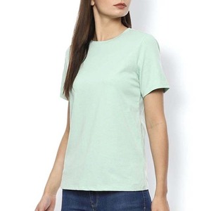 เสื้อยืดผู้หญิงทรงพอดีตัว ลายเรียบ สีตามสั่ง ไซส์ XS ถึง 5XL เสื้อยืดแฟชั่นผู้หญิง - Product Image 3