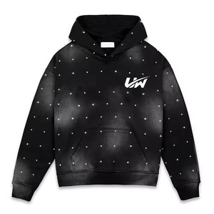 เสื้อฮู้ดดี้ประดับเพชรดีไซน์โดดเด่นขายดีที่สุด ไซส์ใหญ่ สไตล์เบสิก คุณภาพสูง ขายส่ง เสื้อฮู้ดดี้ประดับเพชรสำหรับผู้ชาย สตรีทแวร์ - Product Image 1