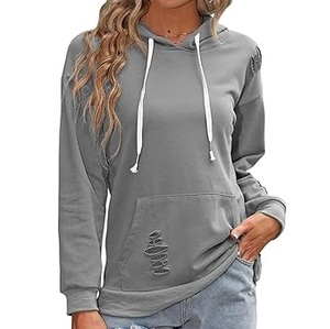 SFIVE INDUSTRIES Sudadera con Capucha Personalizada Bordada Estilo Urbano Desgastado Transpirable Unisex con Rasgaduras al por Mayor OEM - Product Image 3