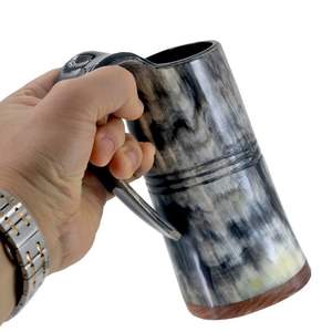 Taza Vikinga de Cuerno de Búfalo Perfecta, Personalizada, Hecha a Mano, de Alta Calidad, con Diseño de Ángel Feng Shui, Taza de Cuerno de Buey Natural - Product Image 4