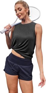 Camiseta sin Mangas para Mujer, Diseño Personalizado, Ligera, Transpirable, Tejido de Canalé, Informal, para Fitness, Yoga, Venta al Por Mayor - Product Image 2