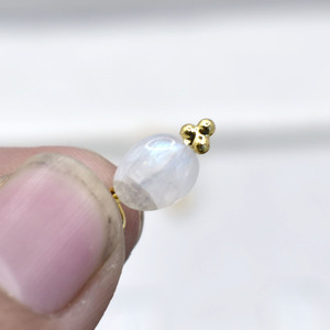 <b>Moonstone</b> Smooth Tumble Charm 8 to 10mm Natural Gemstone <b>Pendant</b> Dainty Jewelry Supply Gift For Her - Product Image 4