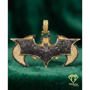 Colgante de Lujo con Diamante Moissanita Negra, Plata de Ley 925, Dos Tonos, Joyería de Alta Gama - Product Image 4