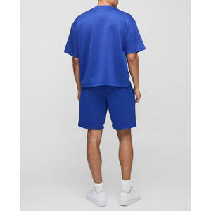 Custom Wholesale OEM Manufacturer Supplier Cotton <b>Mens</b> Summer Sets 280 GSM Heavy Jersey Fabric Private Label Bulk Production - Product Image 2