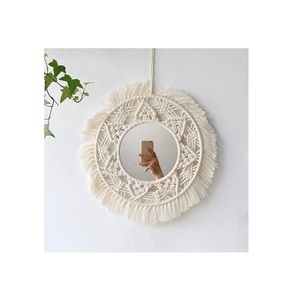 Nordic Theme Mirror Boho Style <b>Macrame</b> Fringe Wall Hanging Round Mirror <b>Art</b> Decoration Homes Hotels Home Stay Resorts Etc. - Product Image 3