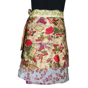 Sarong <b>Wrap</b> Mini Skirts Vintage Sari <b>Beach</b> Mini <b>Wrap</b> Mini Skirts Short Sari <b>Wrap</b> Skirt Trendy Boho Gypsy <b>Beach</b> Cover Sari Skirt - Product Image 4