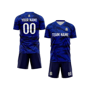 Custom Sublimated Printed <b>Soccer</b> Jersey Shorts Set V-neck 100% Polyester Moisture Wicking Elastic Waist Unisex Adult Team Kit - Product Image 3