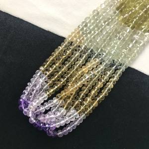 Perles Rondelles Semi-Brutes Facettées 100% Naturelles Certifiées IGI 5mm-6mm Grade AA Multicolores en Pierre Naturelle pour la Fabrication de Bijoux - Product Image 4