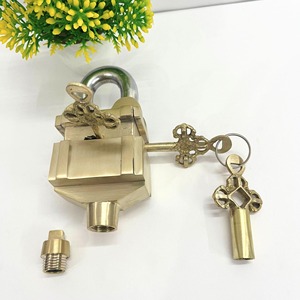 Strong <b>Padlock</b> Traditional Golden Brass New Design <b>Padlock</b> With 2 Keys Main Door Cabinet Door Modern Security <b>Padlock</b> For Safety - Product Image 5