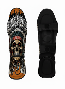 Protège-tibias de Muay Thai en cuir PU de haute qualité à 100 %, conception personnalisée, équipement de protection pour la boxe, le MMA, le kickboxing, l'entraînement et le sparring - Product Image 5