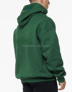 Sweat à capuche zippé surdimensionné de luxe pour homme, en polaire polyester/coton épais 400 g/m², séchage rapide, respirant, avec logo personnalisé - Product Image 3