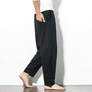 Pantalon ample en coton tricoté anti-rides taille mi-haute style décontracté, avec plusieurs poches décoratives et fermeture éclair – Collection 2026 (Vente en gros) - Product Image 3