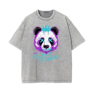 T-shirt gris oversize en coton pour homme, manches courtes, col rond, style streetwear, imprimé lettres, logo frontal, coupe jersey - Product Image 2