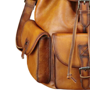 Leather <b>Backpack</b> Handmade Genuine Leather <b>Lady</b> Personalised Laptop Trekking Hiking Bag 20-35L Men Women - Product Image 5