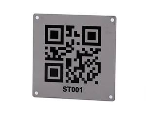 Étiquette rectangulaire en métal imperméable de luxe, imprimée en sérigraphie, avec code QR, autocollant personnalisé, identification adhésive, marque CALA, Taïwan - Product Image 1