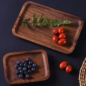 <b>Rustic</b> Wooden Food Serving Tray with Handles Handmade Decorative Breakfast Tray for Bed Kitchen <b>Dining</b> Coffee <b>Table</b> - Product Image 6