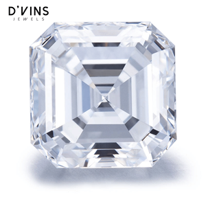D'vins Jewels - Diamantes Sintéticos CVD de Corte Asscher de 1, 2, 3, 4 y 5 Quilates, Color D, Claridad VS, Cultivados en Laboratorio, para Joyería - Product Image 1