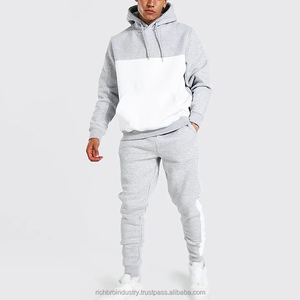 ชุดวอร์มผ้าฟลีซแบบมีฮู้ดสำหรับคนท้องและผู้ชายไซส์ใหญ่ แบบสปอร์ต 2 ชิ้น ผลิตตามสั่ง ขายส่ง OEM - Product Image 1