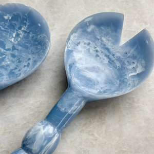 Swirl Pattern Resin <b>Salad</b> Server Set American Style Custom Color Luxurious Touch Handmade <b>Salad</b> <b>Tools</b> Home Kitchen Eco-Friendly - Product Image 4