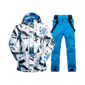 Combinaison de ski unisexe grande taille imperméable - Tex coupe-vent chauffante avec fermeture éclair, évacuation de l'humidité, isolée pour le snowboard et l'hiver - Product Image 1