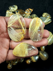 หินควอตซ์คริสตัลอัญมณีหลวมพลอยสังเคราะห์สังเคราะห์สังเคราะห์สีทองธรรมชาติแบบหลวม - Product Image 2