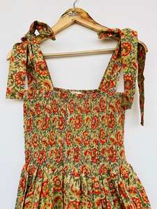 Femmes filles imprimé pur coton Maxi robe indien bloc imprimé décontracté été soirée à la mode en gros longue Midi naturel - Product Image 3