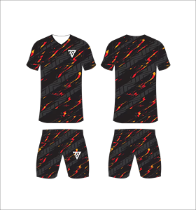 Custom Sublimated Geometric <b>Soccer</b> Jersey Set V-Neck Short Sleeve Moisture Wicking Athletic Fit All Seasons Adult Men - Product Image 3
