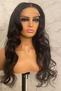 High Quality Indian Remy Human Hair Closure <b>Wigs</b> in Natural Black <b>HD</b> or for <b>Lace</b> Machine Double Weft Perm Allowed - Product Image 2
